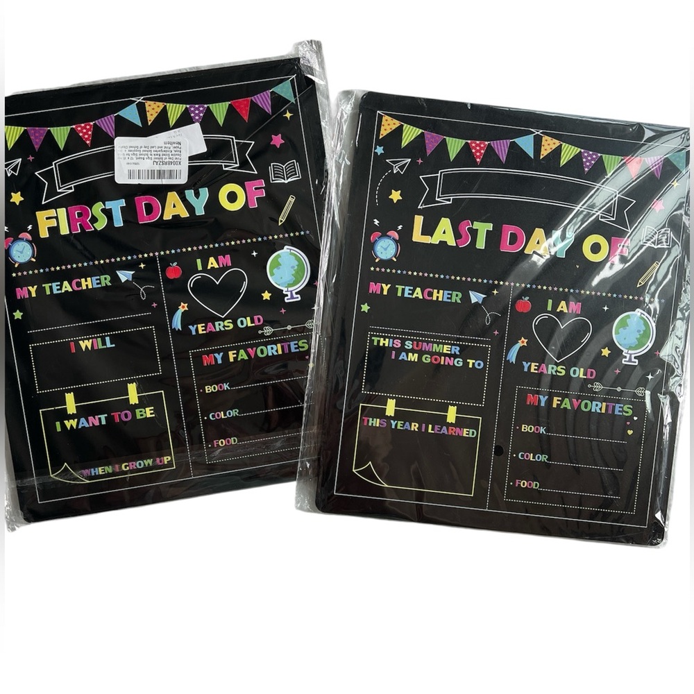 NEW Colorful First and Last Day of School DOUBLE SIDED Chalkboards -2 avail
G